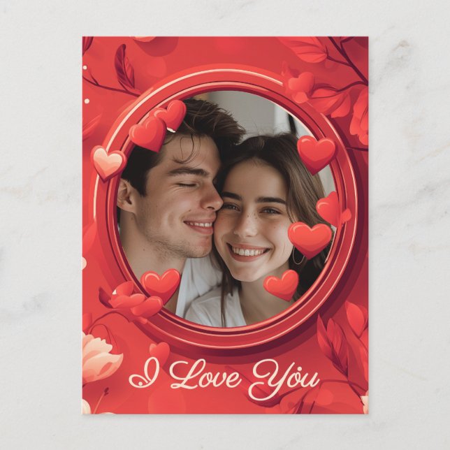 Carte Postale Personnalisable Je t'aime (Devant)