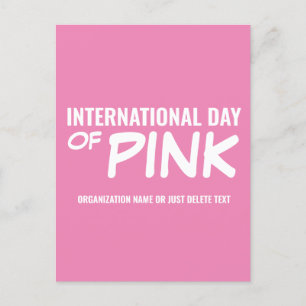 Carte Postale Personnalisable Journée internationale du rose