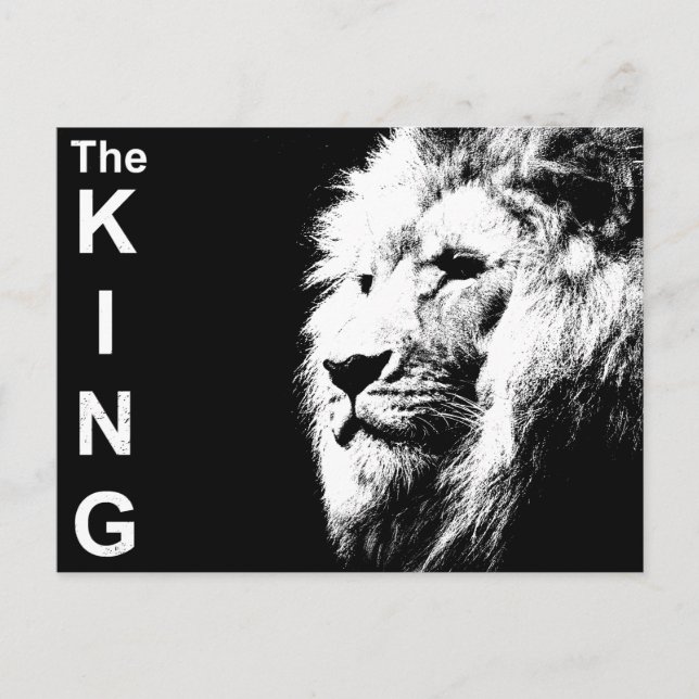 Carte Postale Personnalisable Le King Black White Pop Art Modèle (Devant)