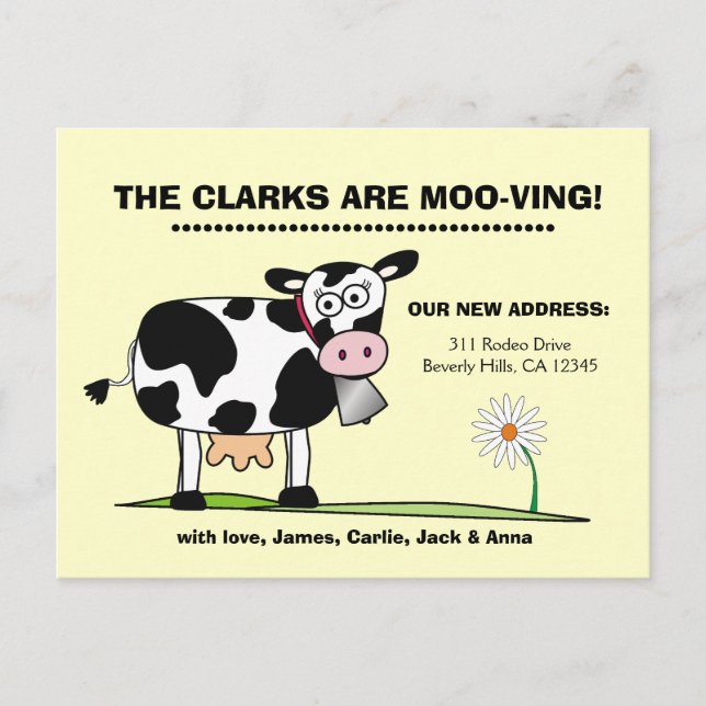 Carte postale personnalisable Nous sommes Moo-ving (Devant)
