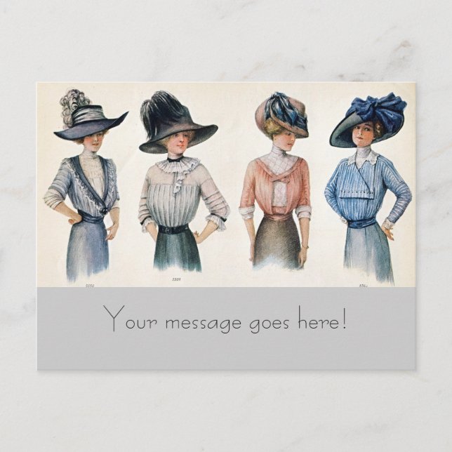 Carte postale personnalisable Paris Fashions 1910 (Devant)