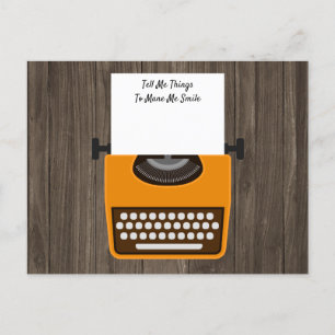 Carte postale personnalisable Retro Orange Typewri