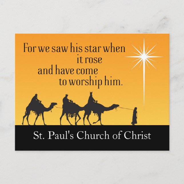 Carte Postale Personnalisable Trois Sages Hommes Noël Religieux (Devant)