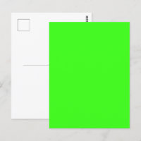 Carte postale personnalisable vert néon