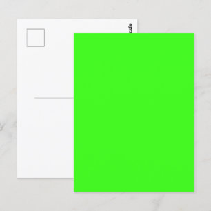 Carte postale personnalisable vert néon