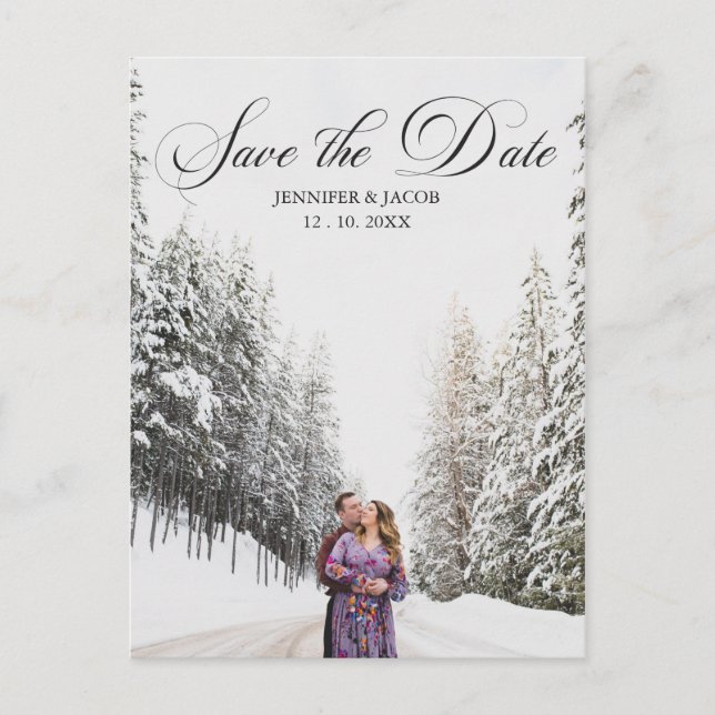 Carte Postale Personnalisé 2 Photo (1+1) Mariage Enregistrer la  (Devant)