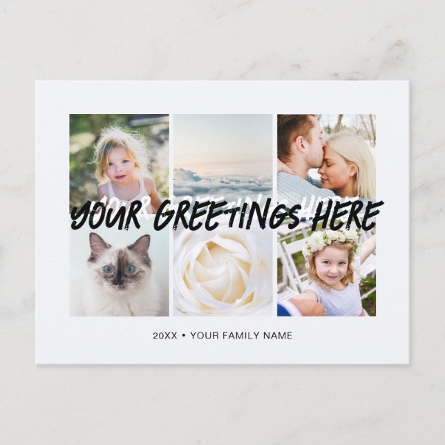 Carte Postale Personnalisé 6 photos Universal Greetings cool (Devant)