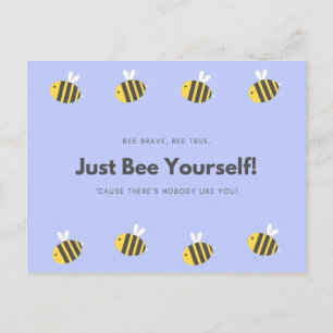 Carte Postale Personnalisé - Abeille Bleue Bébé Drôle