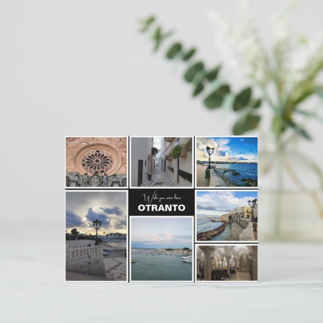 Carte Postale Personnalisé, collage de Otranto, Pouilles, Italie (Debout devant)