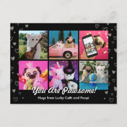 Carte Postale Personnalisé Cute Black Hearts Photo Moderne