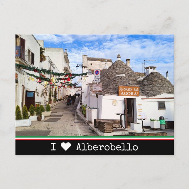 Carte Postale Personnalisé, I ♥ Alberobello, Apulia (Devant)