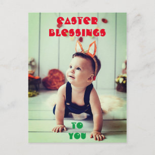 Carte Postale Personnalisé Nom Personnalisé Vœux de Pâques Bénéd