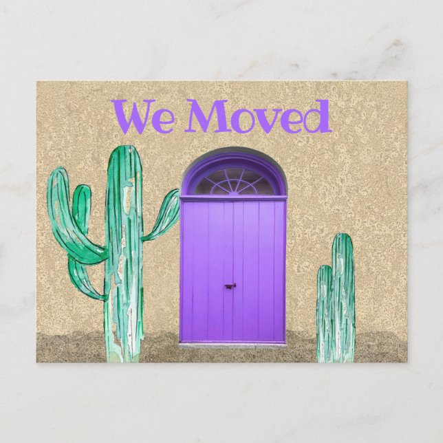 Carte Postale Personnalisé Nous Avons Déplacé Portes Violettes S (Devant)