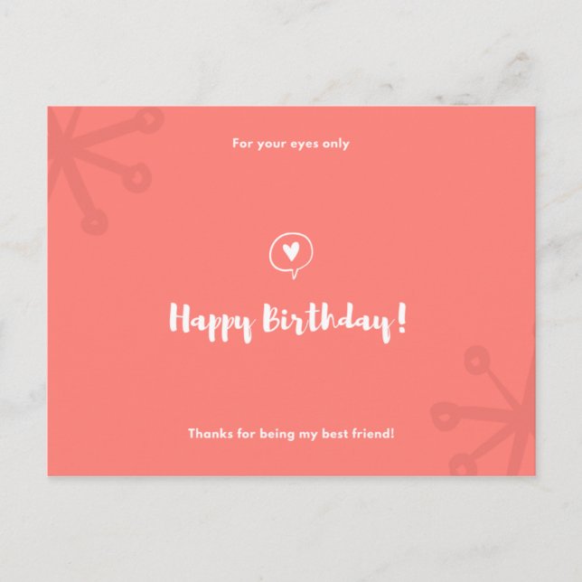 Carte Postale Personnalisé - Red Minimal Icons Anniversaire (Devant)