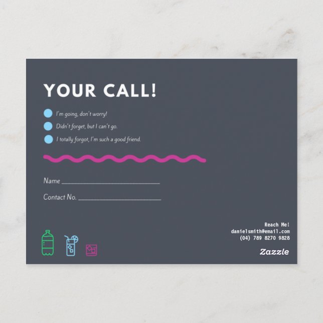 Carte Postale Personnalisé - RSVP (Dos)