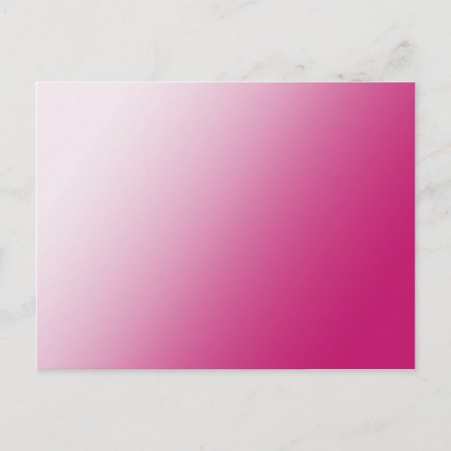 Carte postale personnalisée à dégradé rose chaud (Devant)