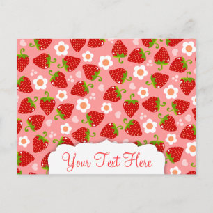 Carte postale personnalisée aux fraises