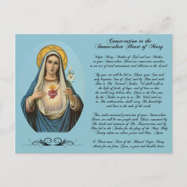 Carte postale personnalisée Coeur immaculé de Mari (Devant)