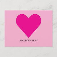 Carte postale personnalisée Cœur Rose