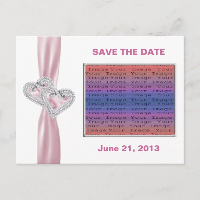 Carte postale personnalisée 'Custom Hearts Pink Ri (Devant)