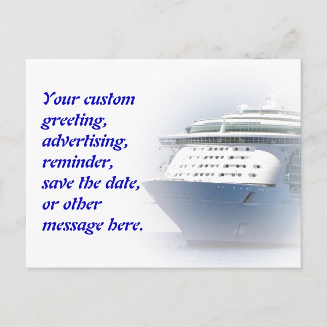 Carte postale personnalisée de bateau de croisière (Devant)
