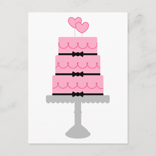Carte postale personnalisée de gâteau rose (Devant)