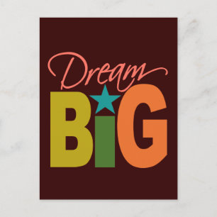 Carte postale personnalisée Dream BIG