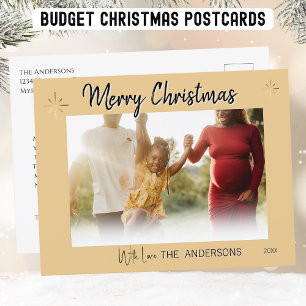 Carte postale personnalisée Gold Christmas