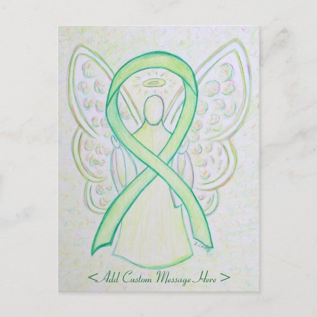 Carte postale personnalisée Lime Green Awareness R (Devant)
