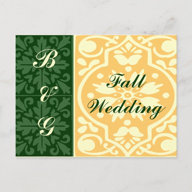 Carte postale personnalisée mariage de automne ver (Devant)