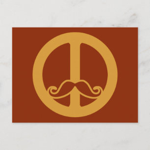 Carte postale personnalisée Peace Stache