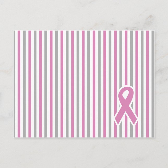 Carte postale personnalisée Pink & Silver Stripes (Devant)