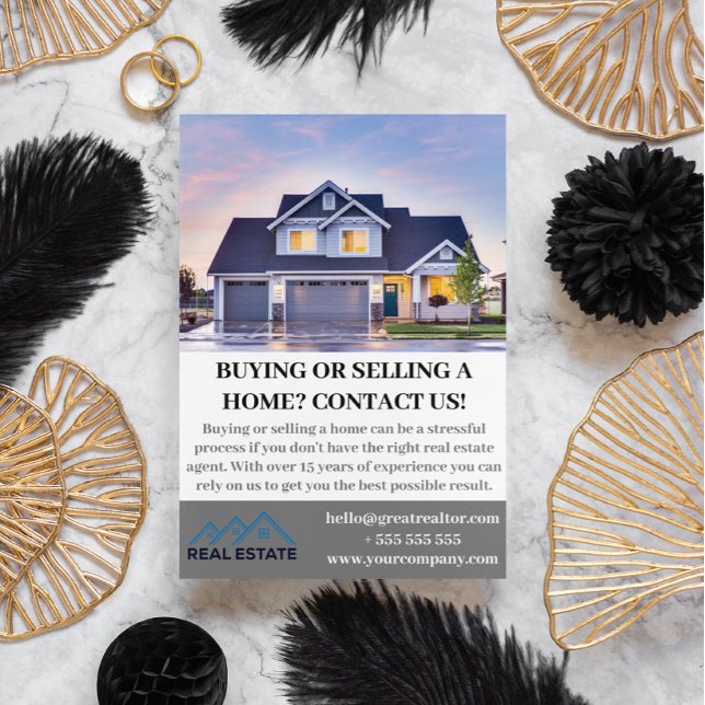 Carte postale personnalisée pour agent immobilier  (Elegant realtor marketing )