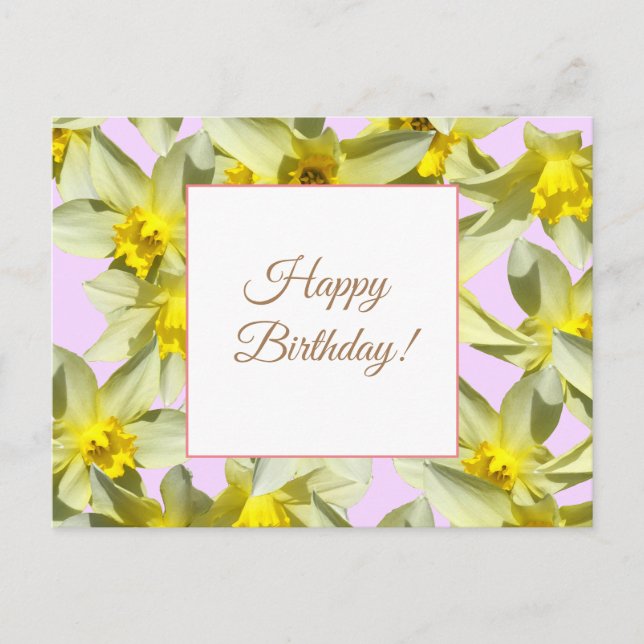 Carte postale personnalisée pour jonquilles jaunes (Devant)