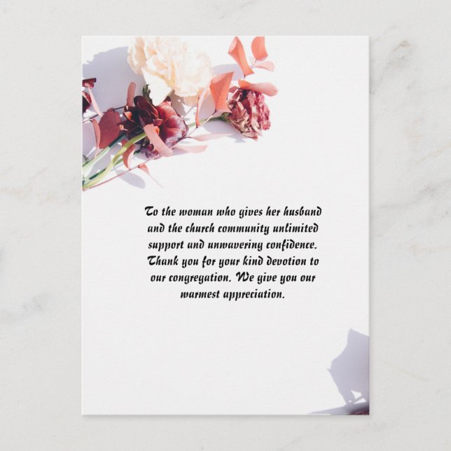 Carte postale personnalisée pour la femme du paste (Devant)