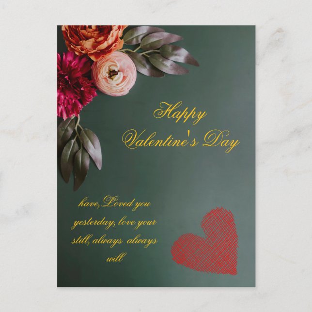 Carte postale personnalisée pour la Saint-Valentin (Devant)