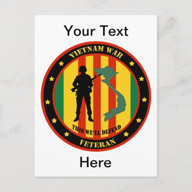 Carte postale personnalisée pour vétérans du Vietn (Devant)