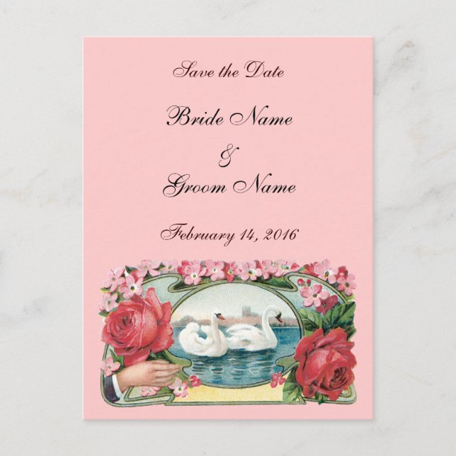 Carte postale personnalisée 'Save the Date' avec r (Devant)