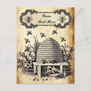 Carte postale personnalisée Vintage Bee Hive