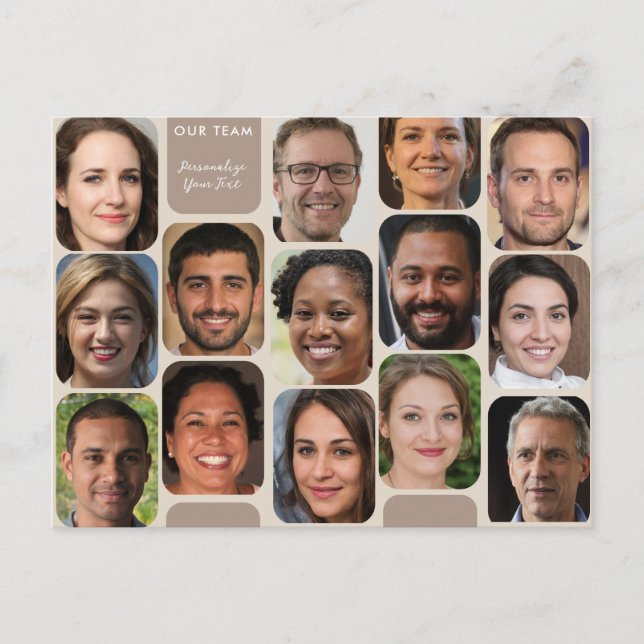 Carte Postale Personnaliser 14 Photos Classy Taupe Moderne Notre (Devant)