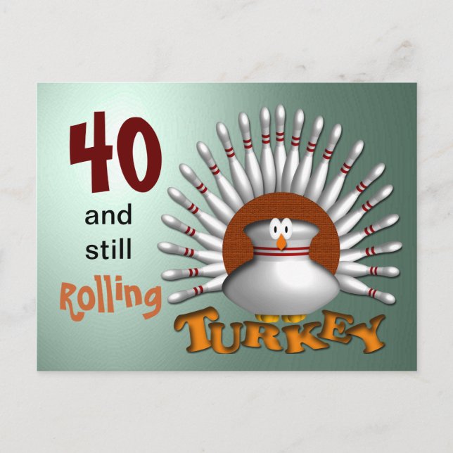 Carte Postale Personnaliser âge Bowling Anniversaire (Devant)