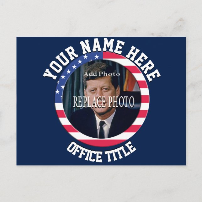 Carte Postale Personnaliser Ajouter un Modèle d'élection photo (Devant)