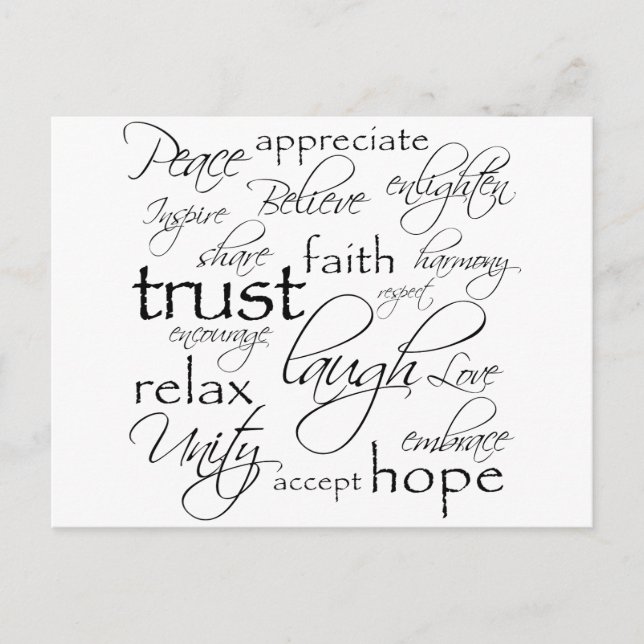 Carte Postale Personnaliser de mots positifs (Devant)