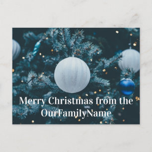 Carte postale Personnaliser de Noël blanc Arbre