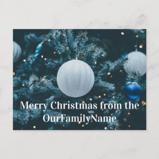 Carte postale Personnaliser de Noël blanc Arbre