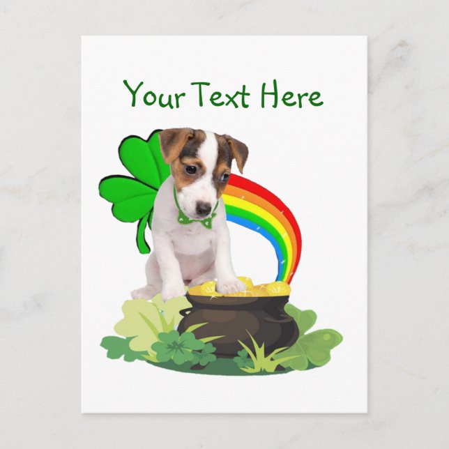 Carte Postale Personnaliser It Jack Russell Puppy Jour de la St  (Devant)