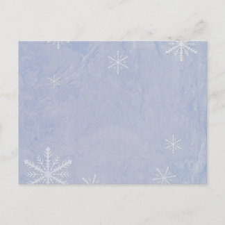 Carte Postale PERSONNALISER papier flocon de neige 3 - bleu orig