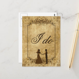 Carte Postale Personnaliser Papier vintage mariage Mariée Marié 