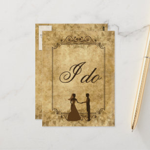 Carte Postale Personnaliser Papier vintage mariage Mariée Marié 