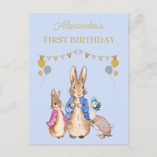 Carte Postale Personnaliser Peter lapin 1er Anniversaire Invitat